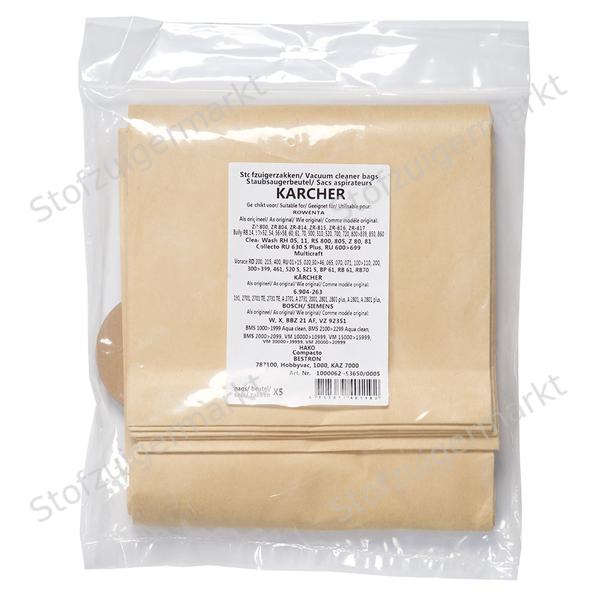 Papieren - staubsaugerbeutel - Rowenta, Kärcher - polybeutel