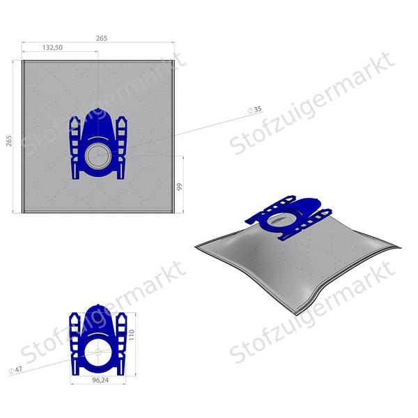 Mikrofaser - staubsaugerbeutel - Bosch, Siemens - polybeutel